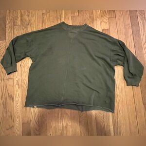 Aerie Crewneck Oversized Sweatshirt Green size Small